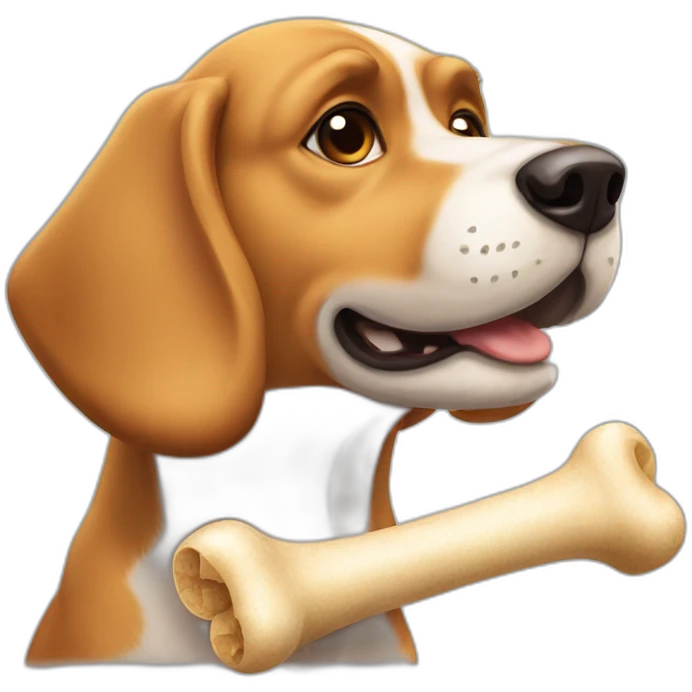 dog with a bone in its thinking emoji