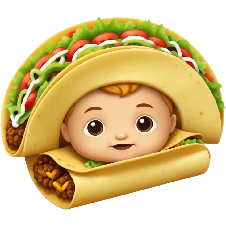 A baby morphed into a tacos  emoji