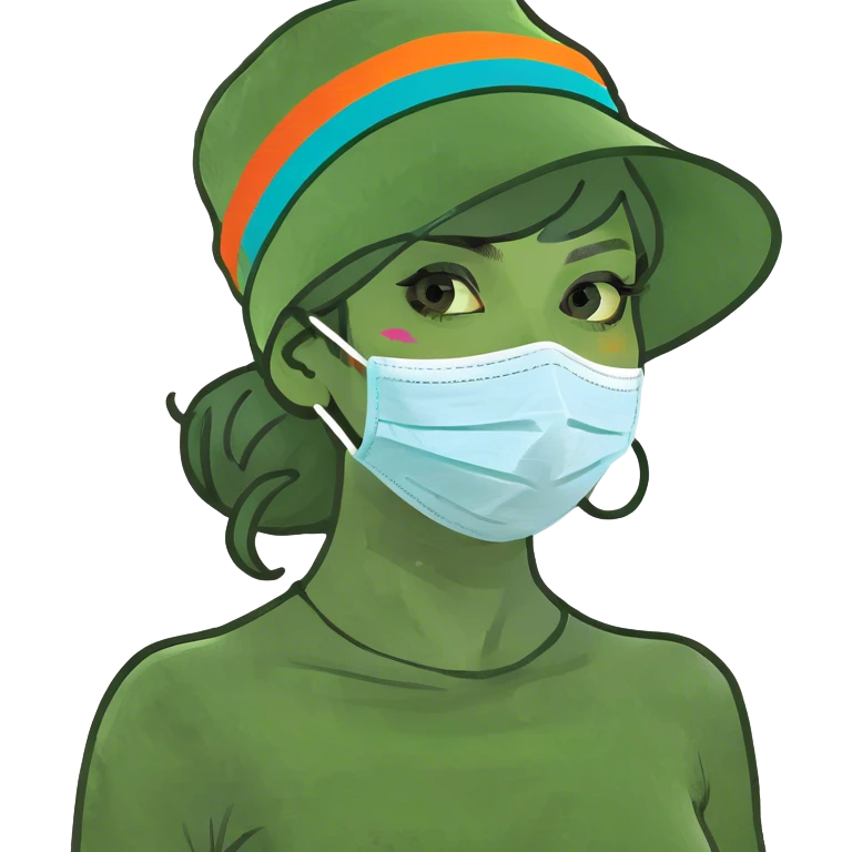 girl wearing a facemask emoji