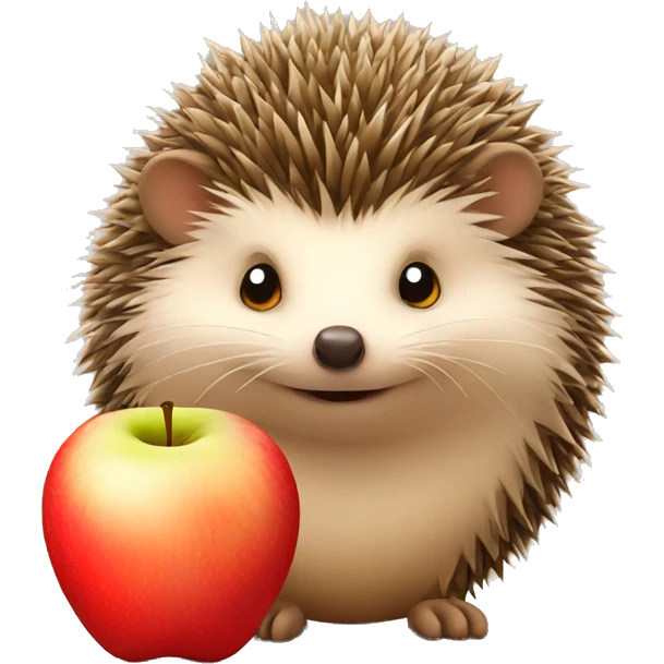 hedgehog with an apple emoji