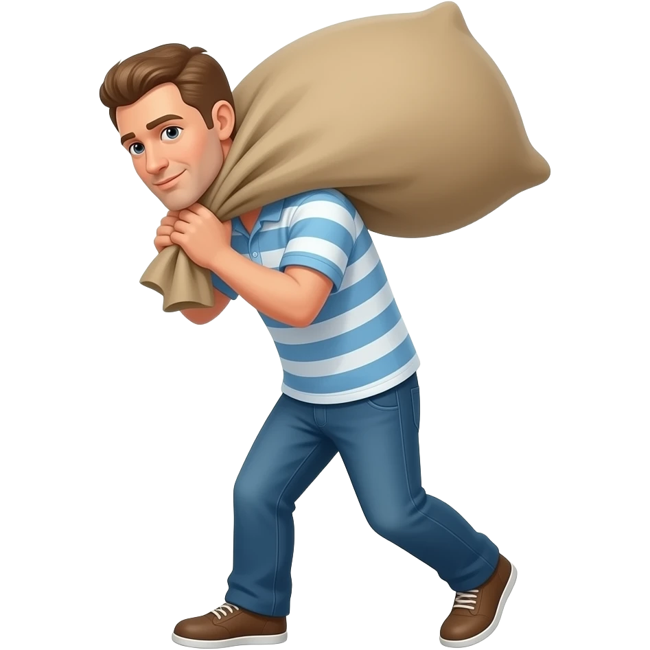 guy carry a sack full body emoji