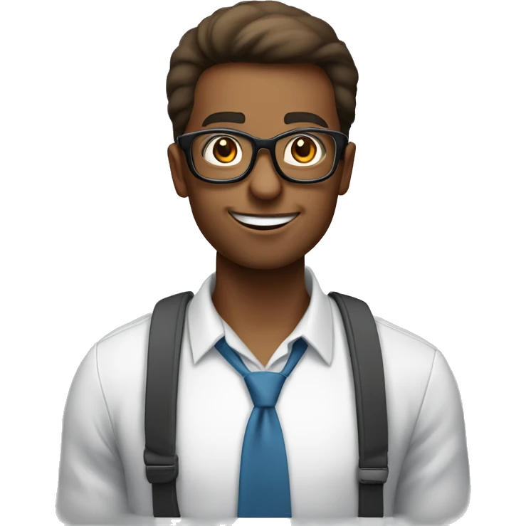 A nerd with big glasses and a speech text on top saying I’m Saeed  emoji