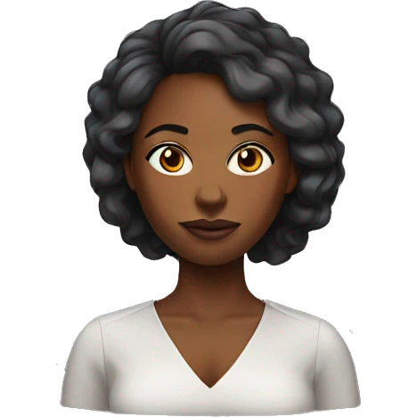 black woman with a burnt color semi tied hair emoji