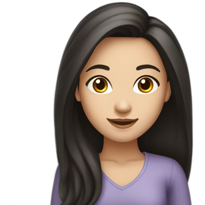 Smiling-Fair-skin-elegant-girl-with-long-dark-hair emoji