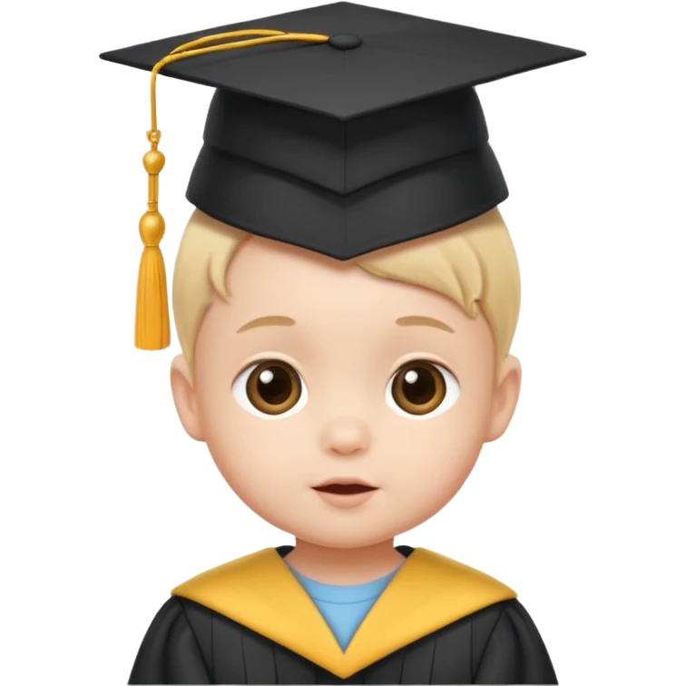 baby wearing a graduation hat emoji
