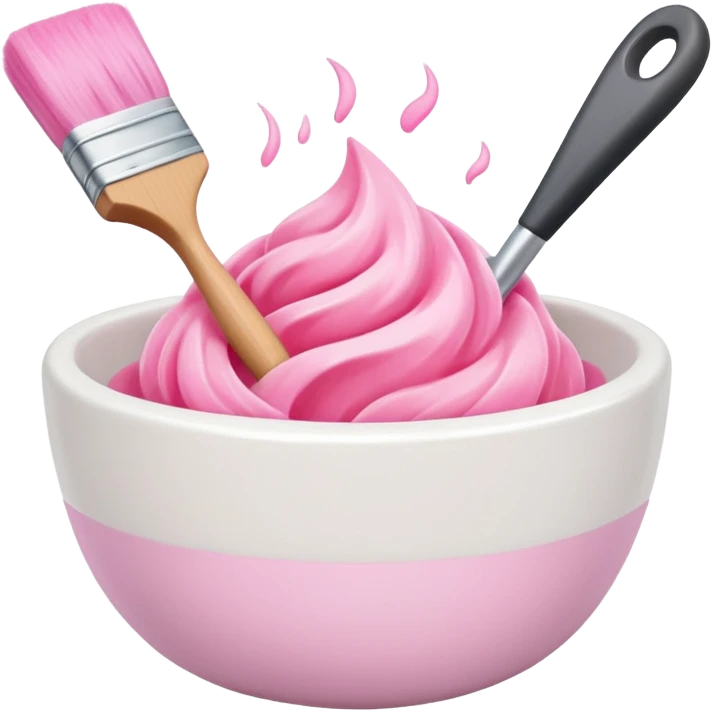 pink brush Mixing bowl emoji