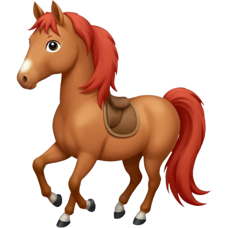 Red dun horse with same color hair and a small white marking on his face emoji