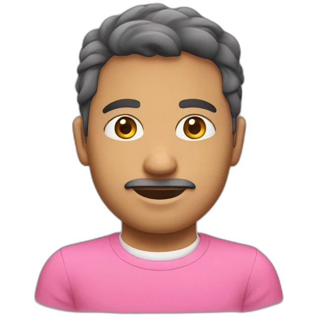 Homme blanc, avec un T-shirt de couleur rose d’Algérie emoji