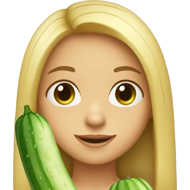 Girl with cucumber  emoji
