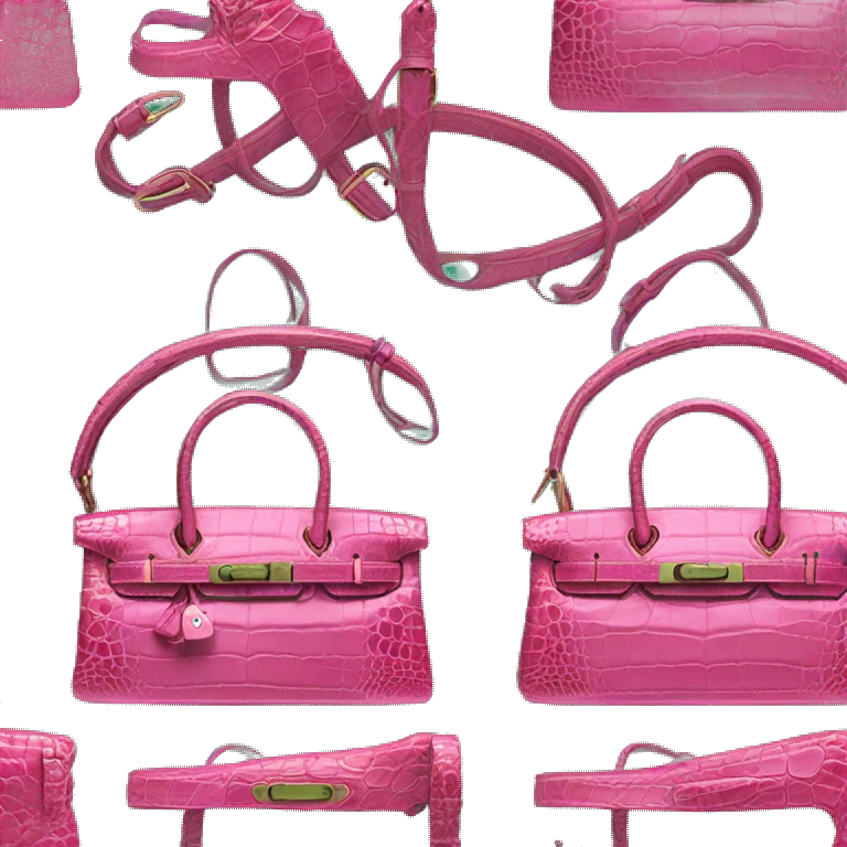 Pink and jade green Crocodile leather bag birkin  emoji