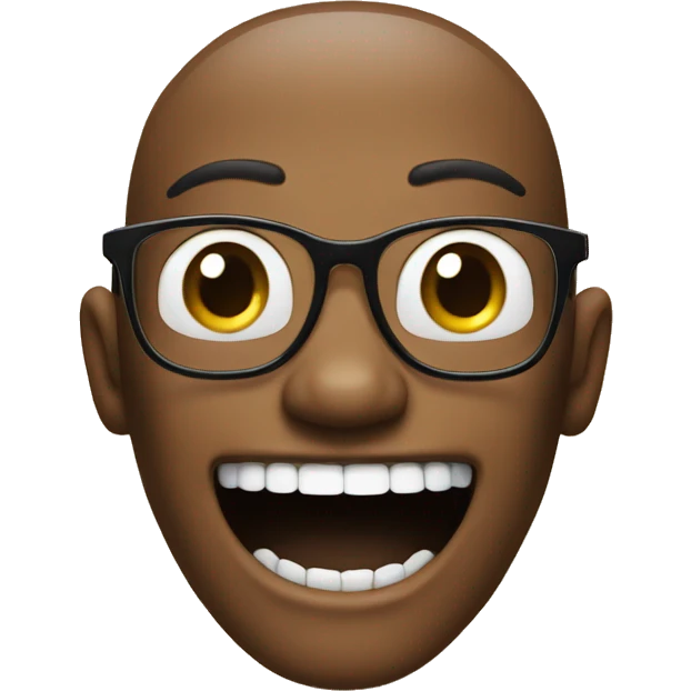 Nerd emoji with only two front teeth. Only two front teeth. Don't you understand two teeth  emoji