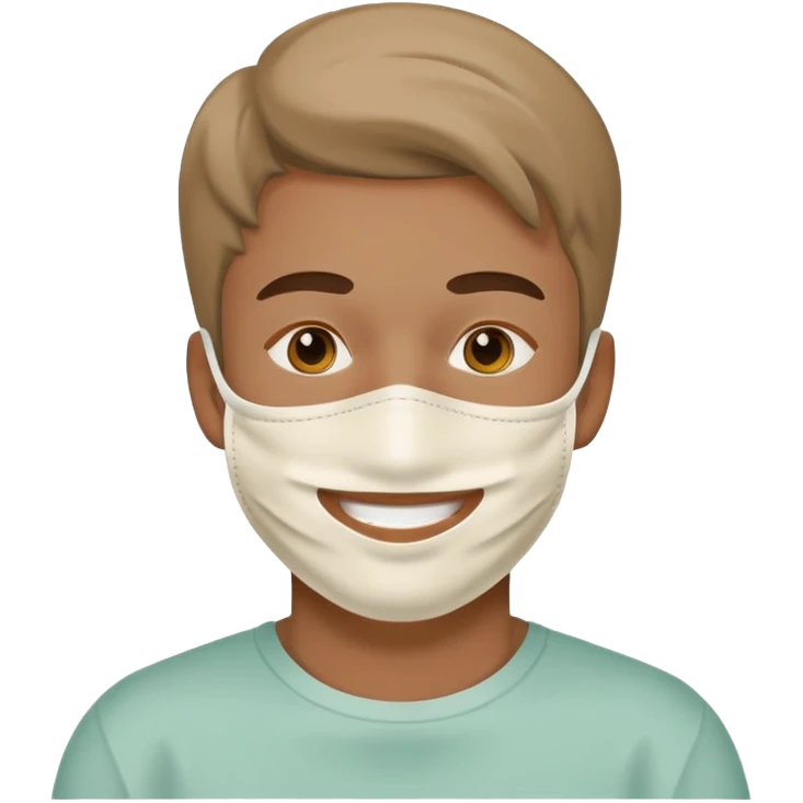 man with white clay face mask emoji