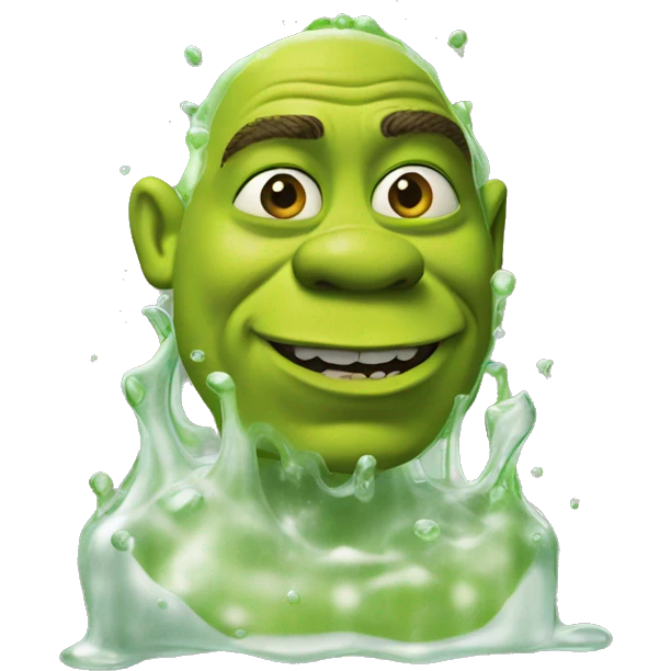 Shrek covered in clear liquid emoji