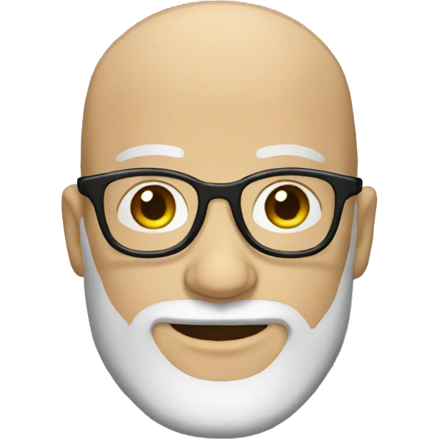 bearded Bald man wearing glasses emoji