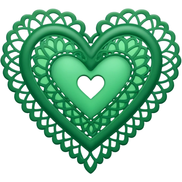 green lace heart emoji