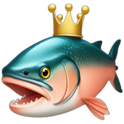 salmon with crown on head emoji