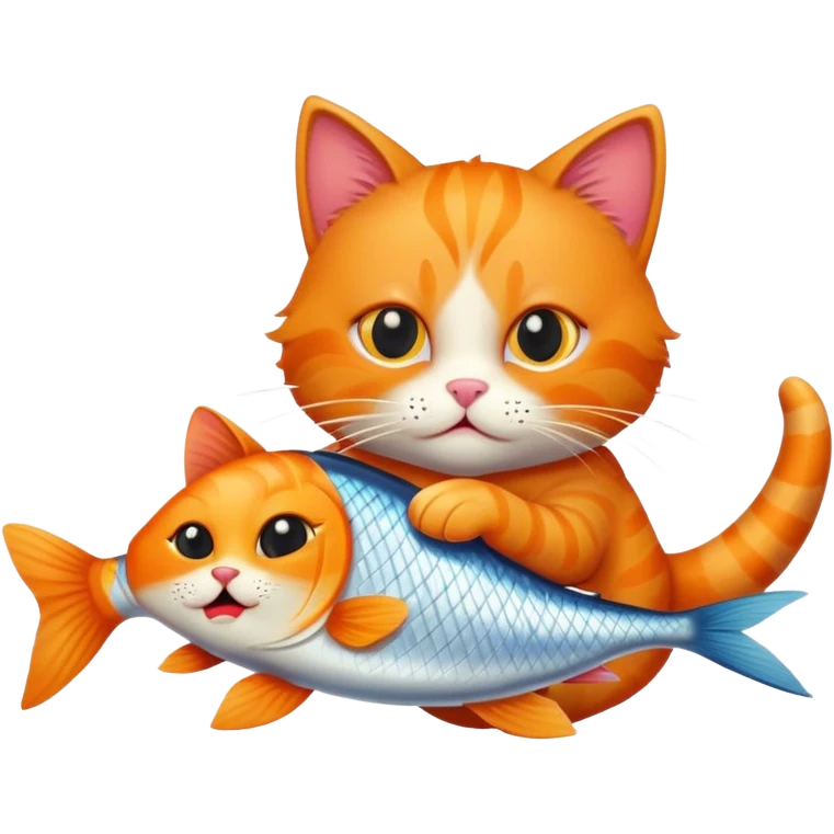 ginger cat had stolen fish emoji