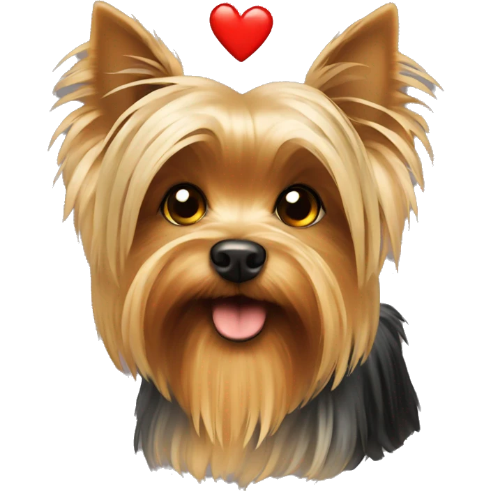 Yorkshire terrier with heart emoji