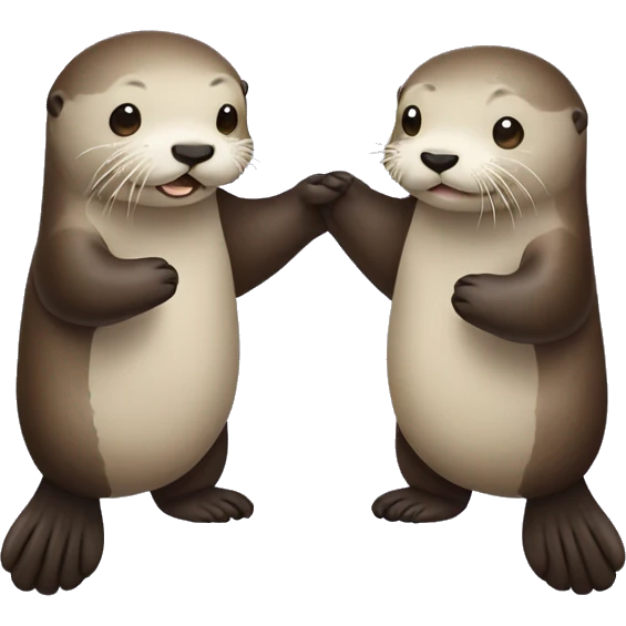 two sea otters holding hands emoji