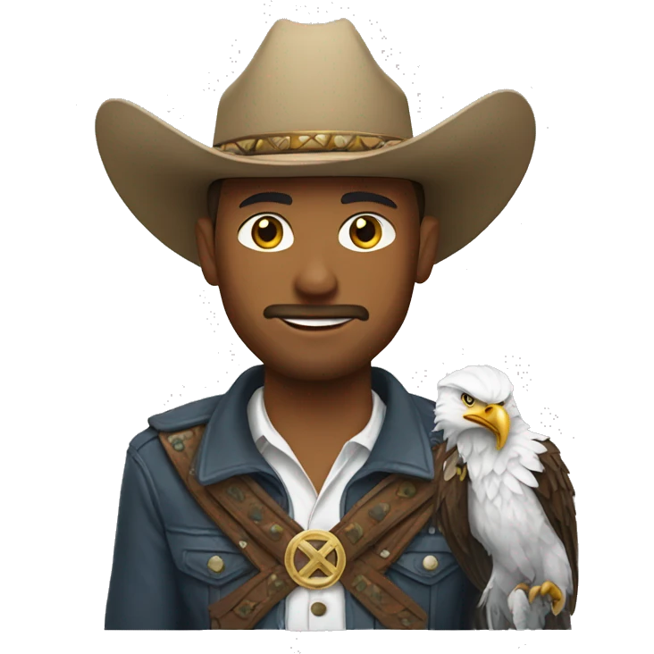 White Cowboy with eagle  emoji