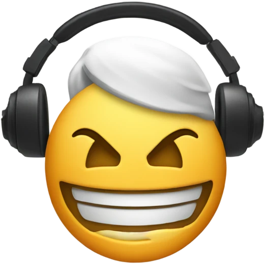 default apple smile emoji with headphones circle head non human emoji