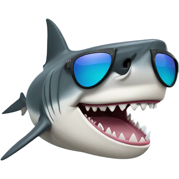 Buff shark with shades emoji