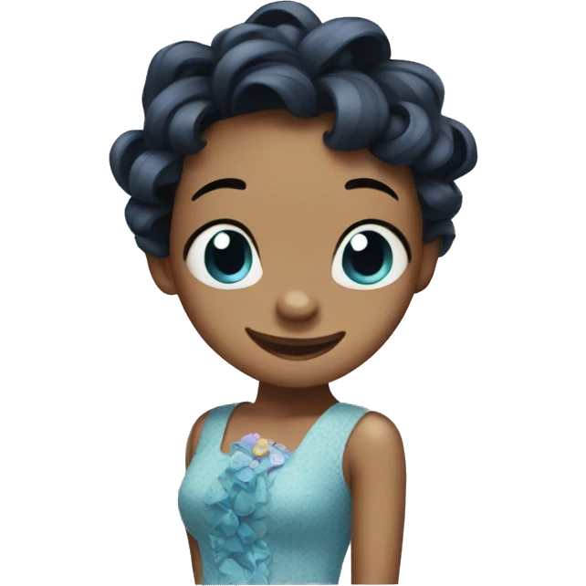 Stitch wearing a dress emoji
