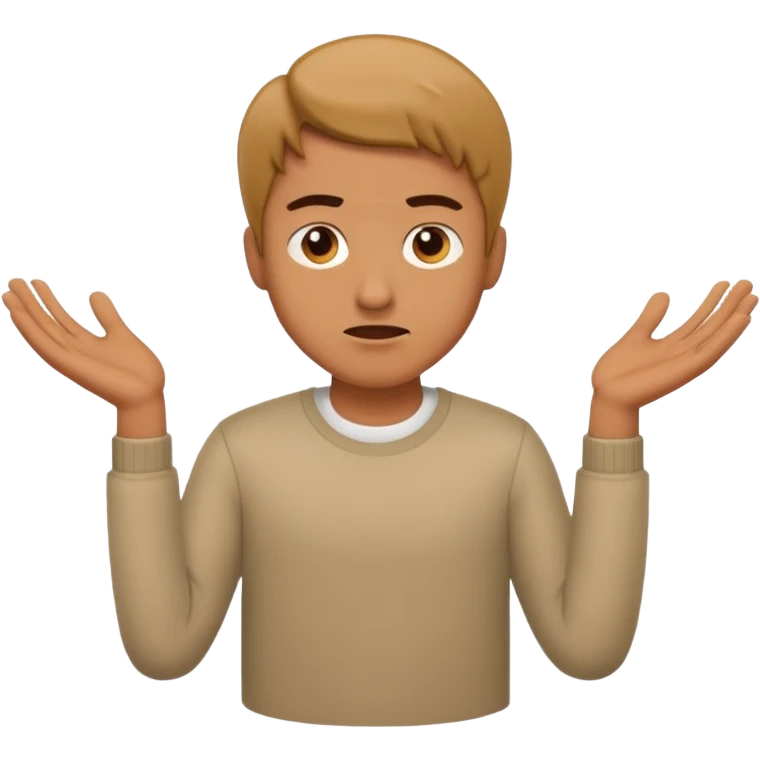 a man making the gesture of shrugging his shoulders emoji