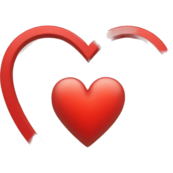 red heart with 'Search' written on it emoji