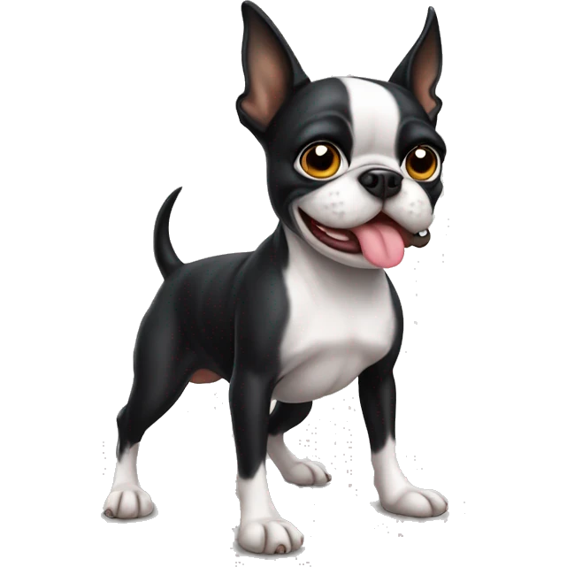 Boston terrier farting emoji