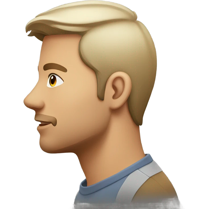 25 year old Man with stubble side profile looking sideways emoji