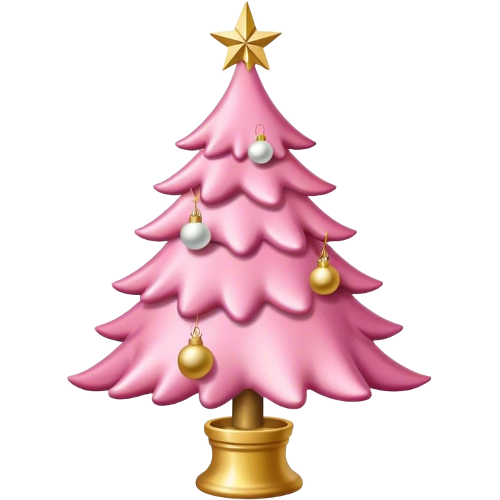 Pink Christmas tree with white and gold ornament  emoji
