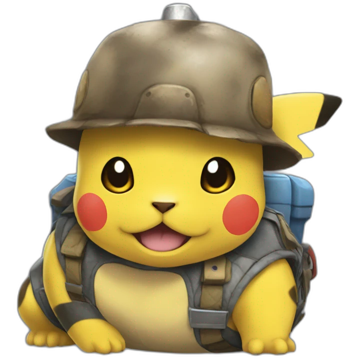 Tortank fait un calin à Pikachu emoji