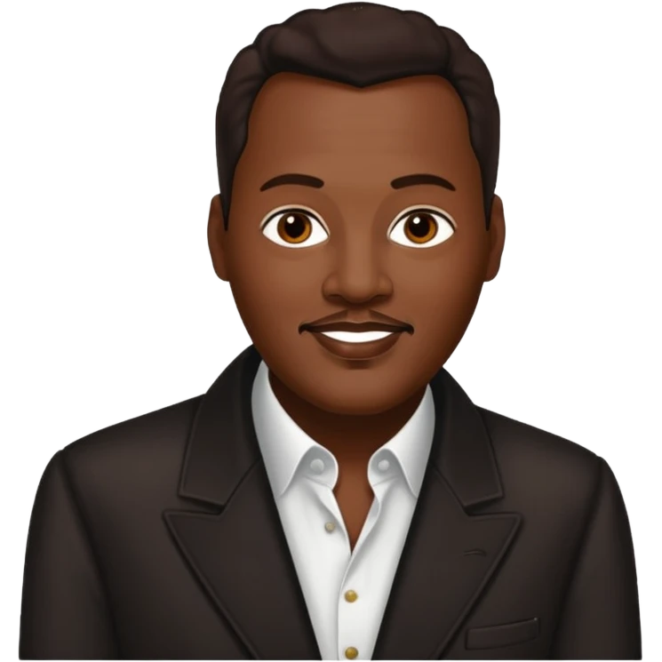 Luther Vandross with dark brown hair emoji