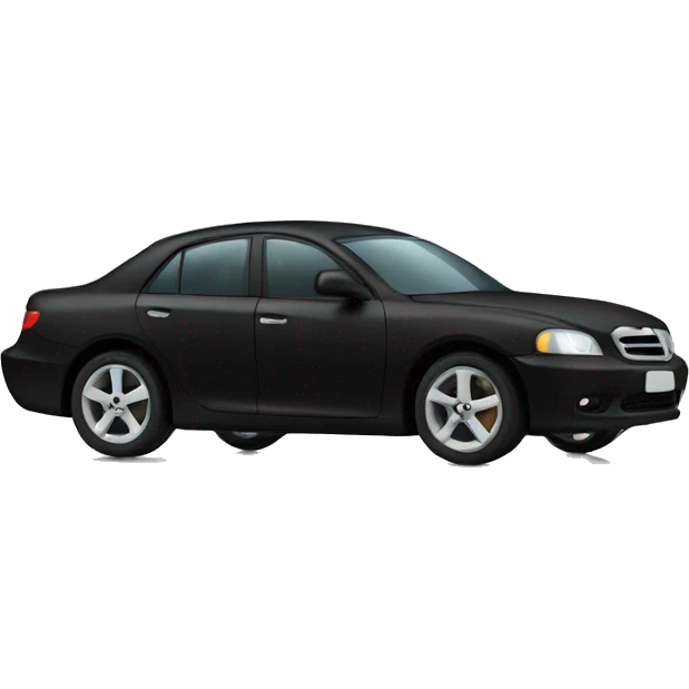 black car with lights emoji