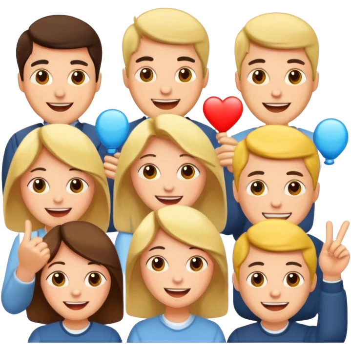 Quiz with happy people  emoji