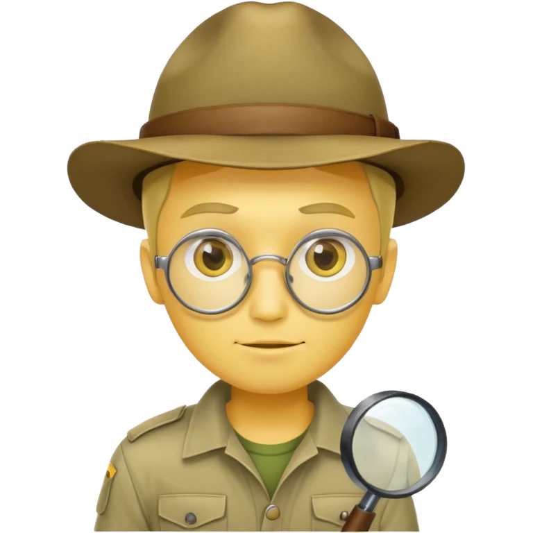 Explorer Man with magnifying glass, yellow emoji
