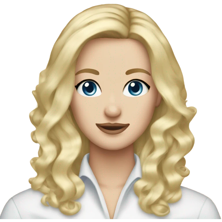 Blonde hair blue eyed hairstylist emoji