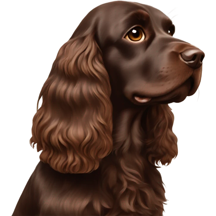 Chocolate brown english cocker spaniel emoji