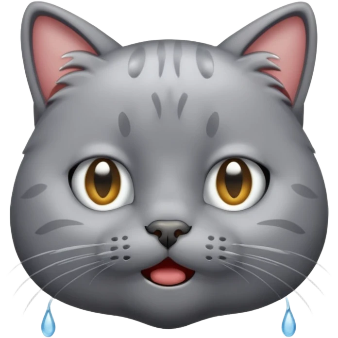 Tearful cat crying head emoji