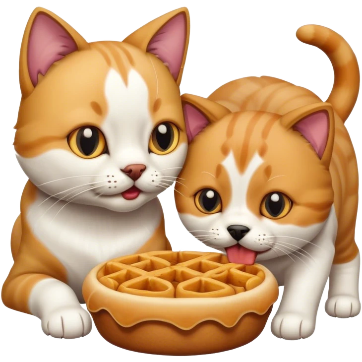 Cat eating dog emoji