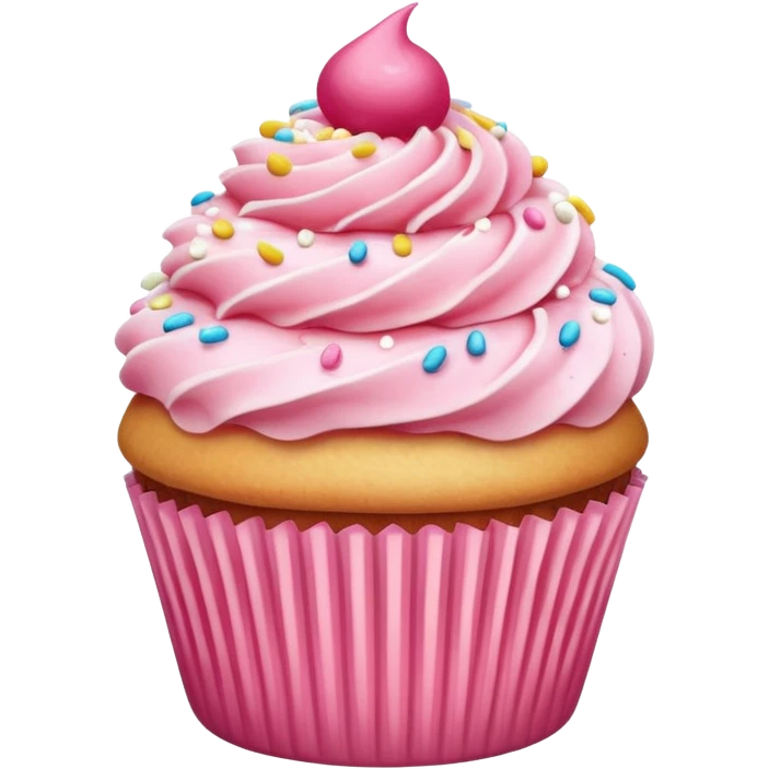 Cupcake with pink icing emoji