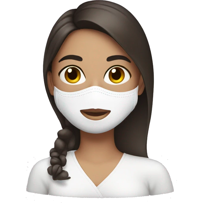 brunette girl with spa mask emoji