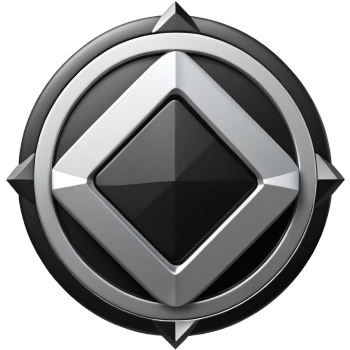 Black and silver design, 3D, extremely detailed design emoji