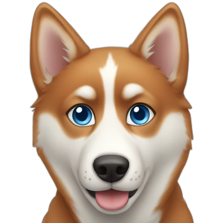 ginger husky with blue eyes emoji