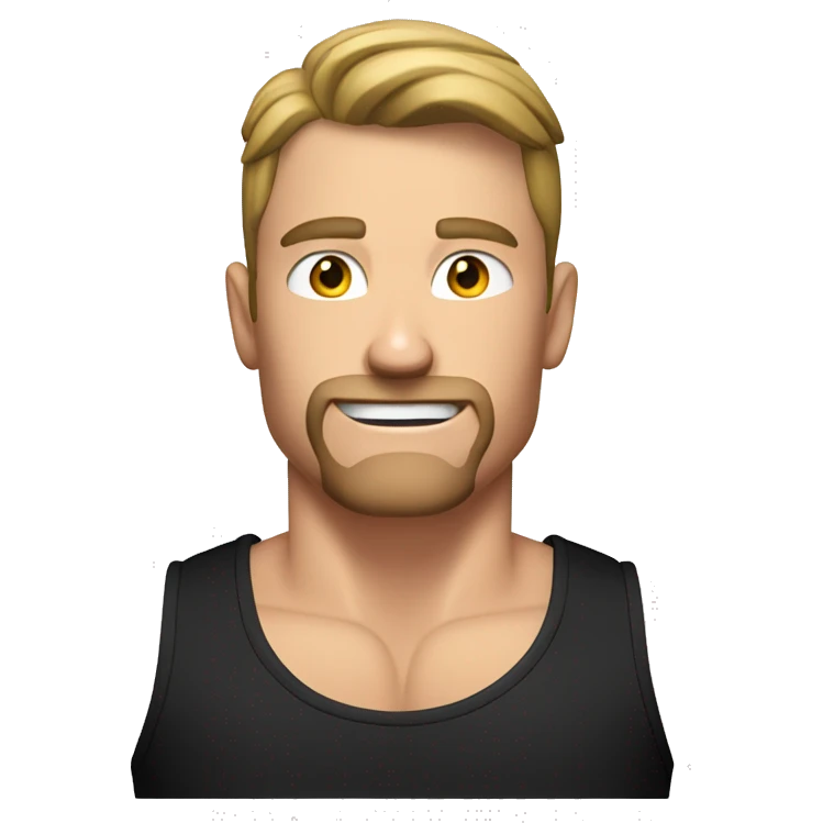 whiteguy doing shoulder press in black tank top emoji