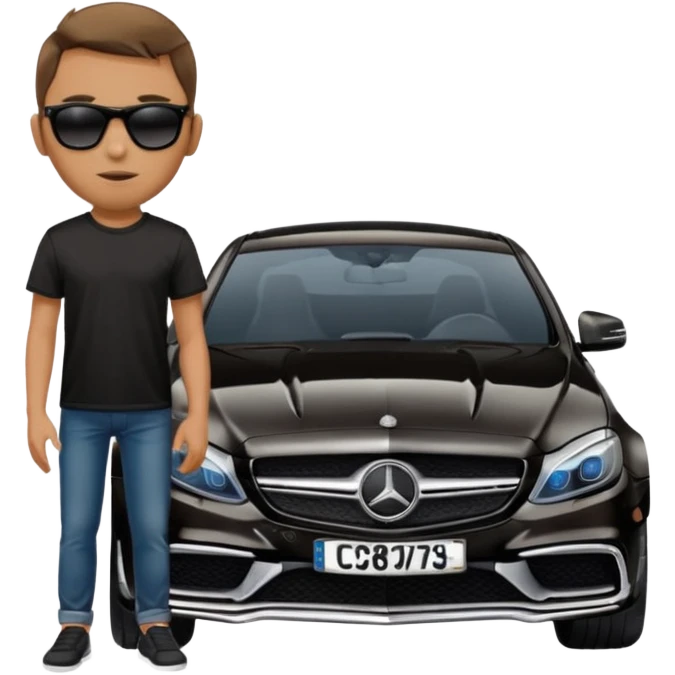 2014 mercedes c63 and person emoji