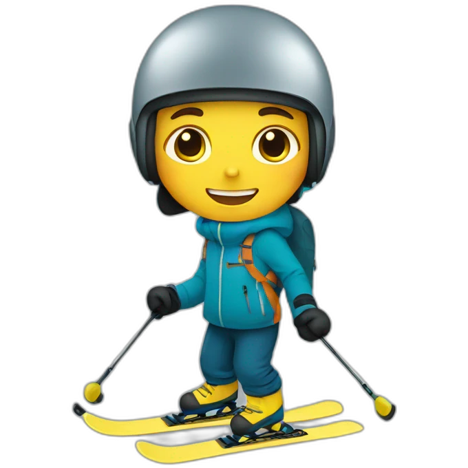 Boy skier  emoji
