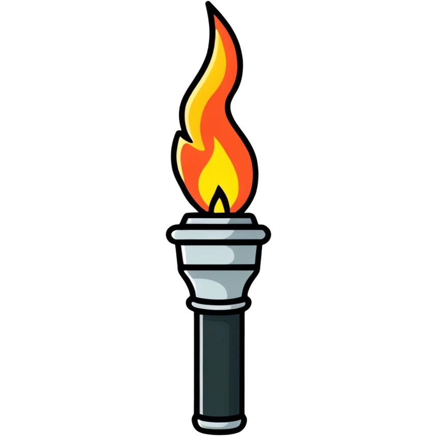 torch cartoonish sticker style emoji