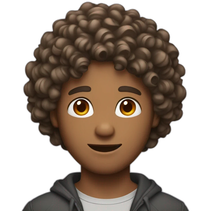 handsome curly hair man emoji